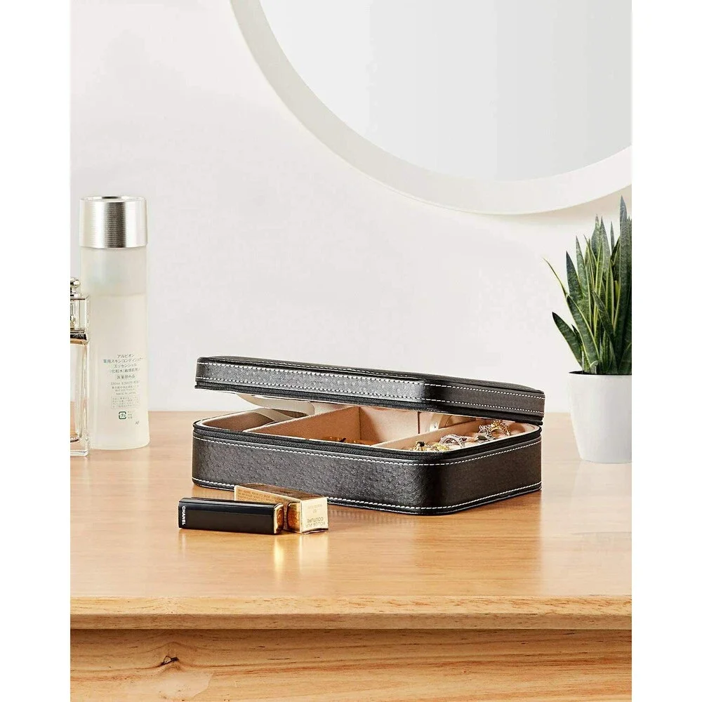 Jewelry Box for Women, Leather Jewelry Storage Box Necklace Organizer & Earring